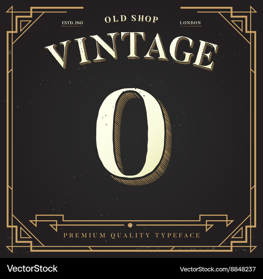 Alphabet font number with classy stylish vector image
