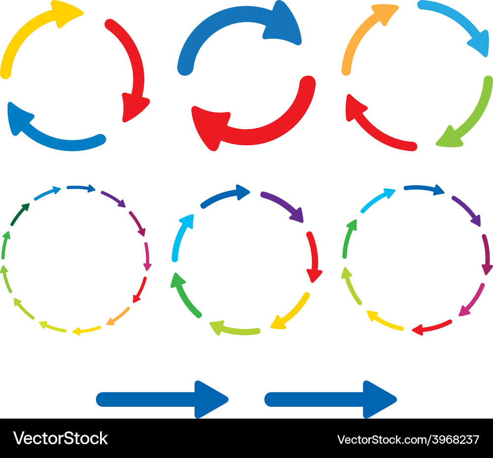 Arrow pictograph set simple color web icon Vector Image