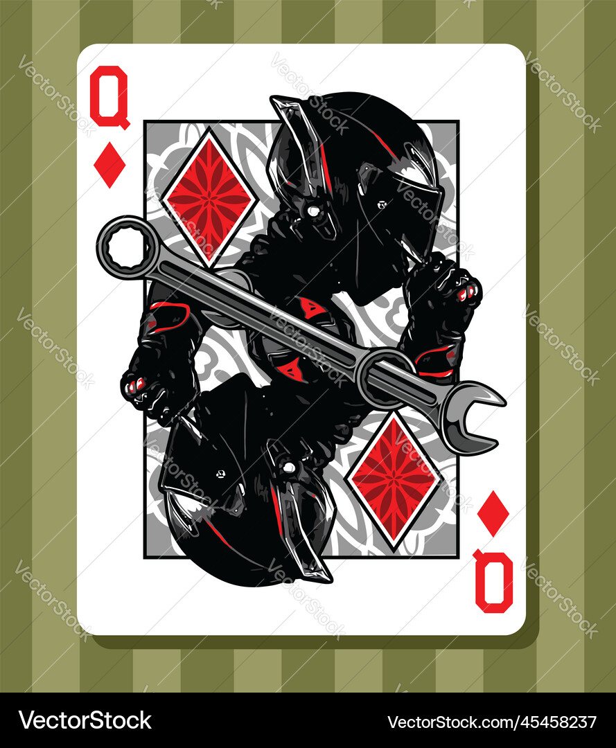 Biker style queen card template Vector Image