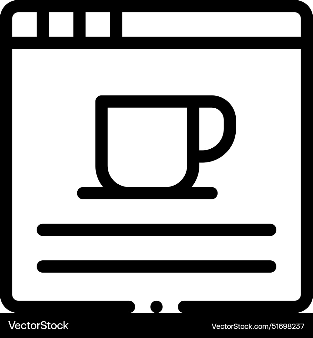 Browser icon thin linear style design isolated Vector Image