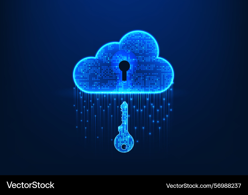 Cloud technology with key is about to be inserted Cloud technology with key is about to be inserted vector image
