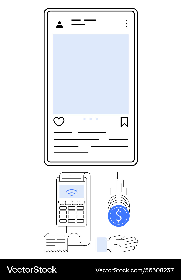 Digital transaction overview with mobile interface Vector Image