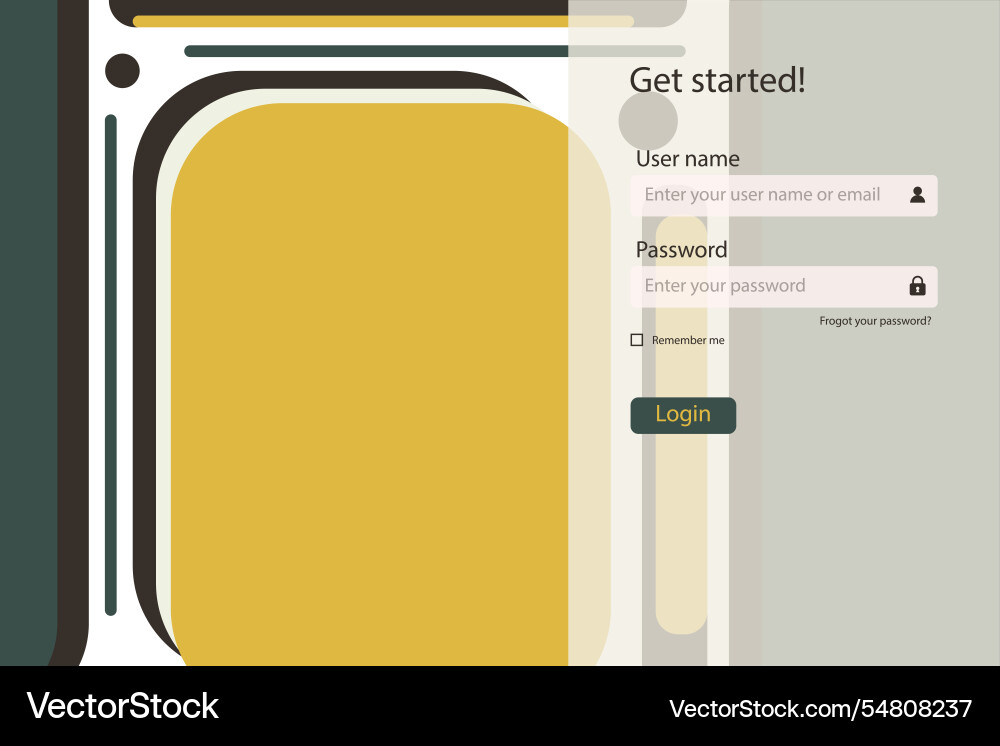 Flat design log in landing page login form user Flat design log in landing page login form user vector image