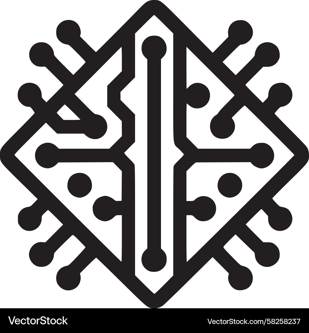 Intricate Circuit Network Vector Image