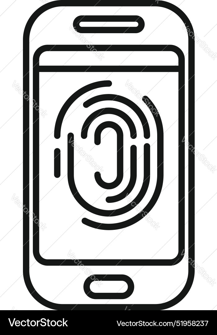 Modern smartphone scanning fingerprint for user Modern smartphone scanning fingerprint for user vector image