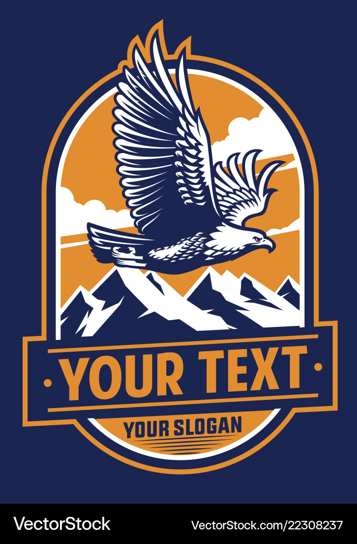 Powerful Eagle Badge Royalty Free Vector Image