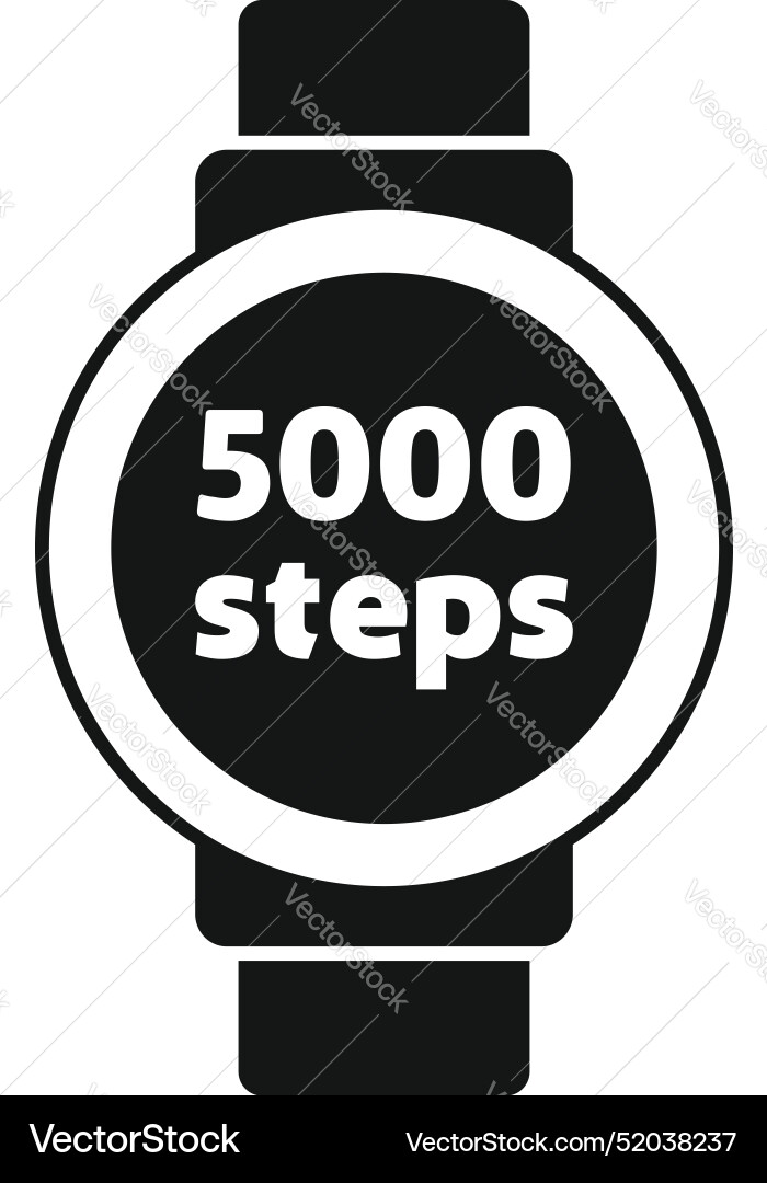 Smartwatch Displaying 5000 Steps Walking Icon Vector Image smartwatch-displaying-5000-steps-walking-icon-vector-image