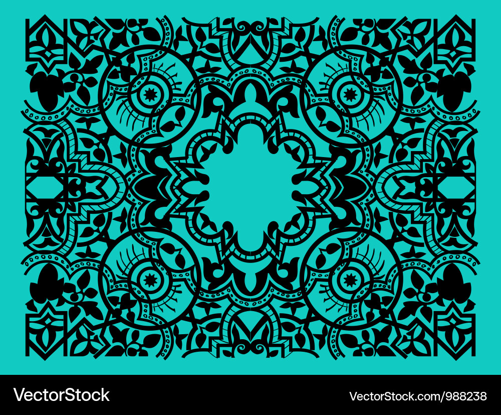 Arabic Floral Retro Pattern Vector Image
