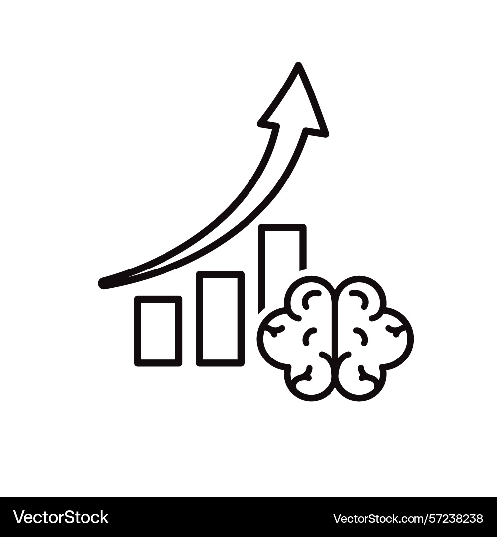 Automation icon data analysis symbol brain vector image