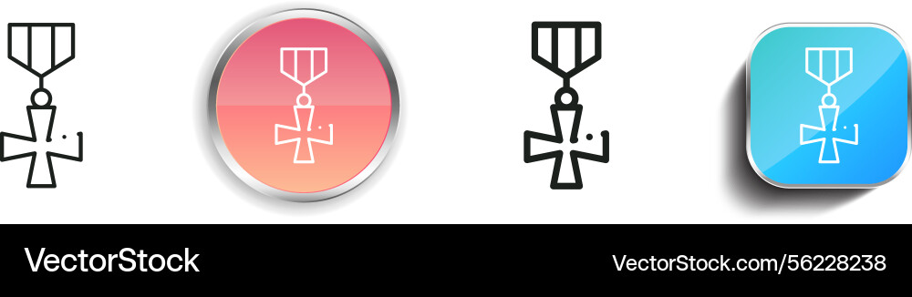 Medal icon thin linear regular and button style vector image
