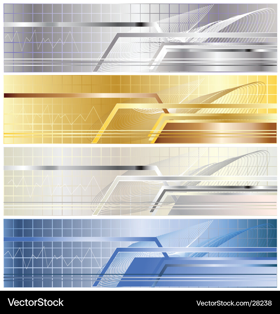 Metallic Bar & Line Banner Vector Image