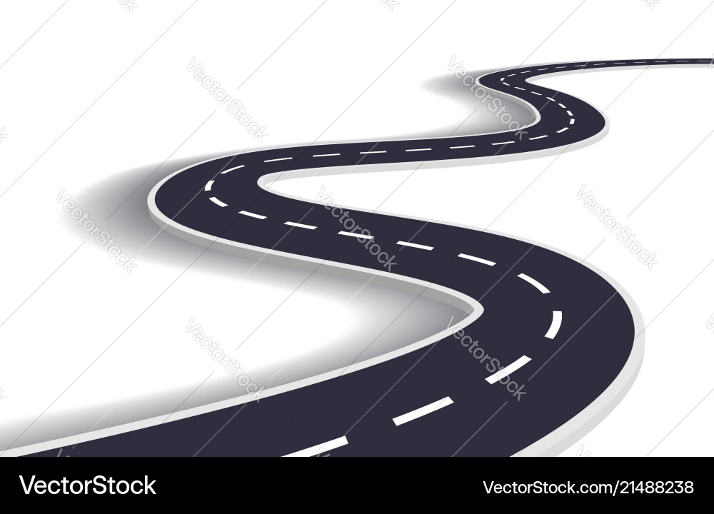Winding road on a white isolated background Winding road on a white isolated background vector image
