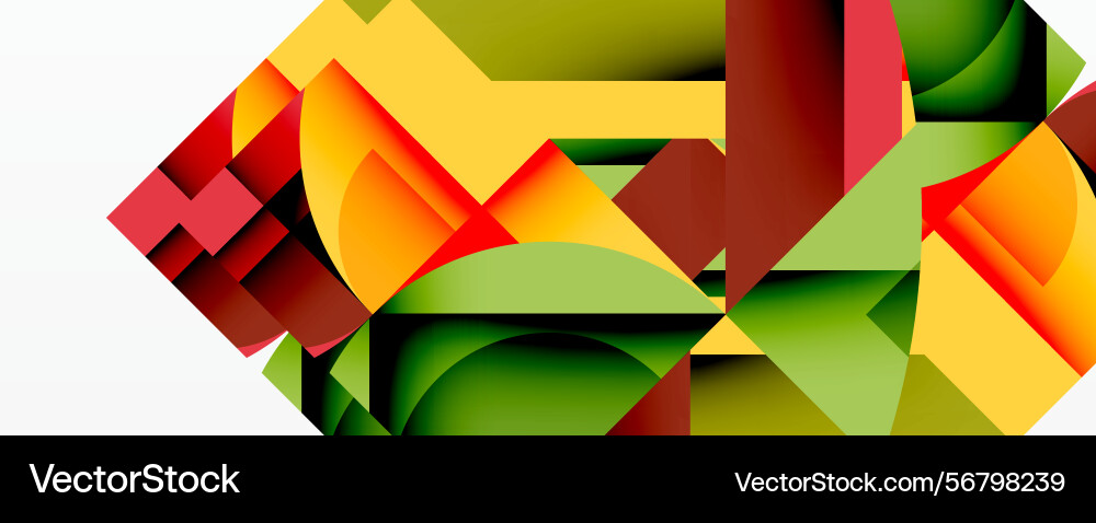 Abstract geometric composition overlapping shapes vector image