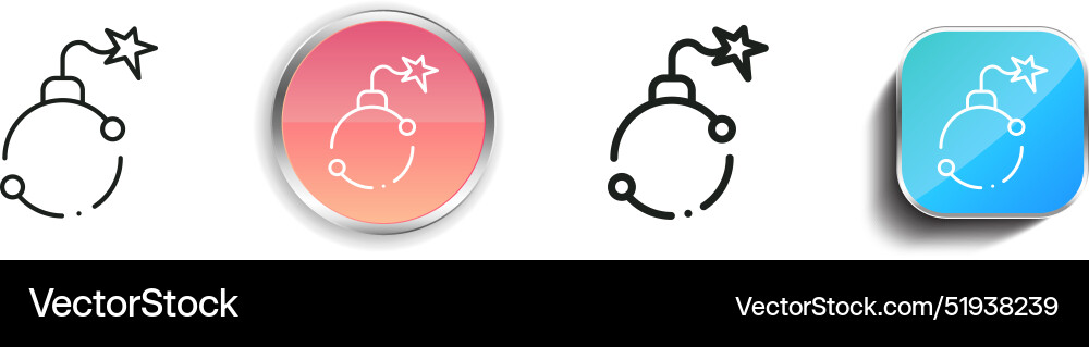 Bomb icon thin linear regular and button style Vector Image