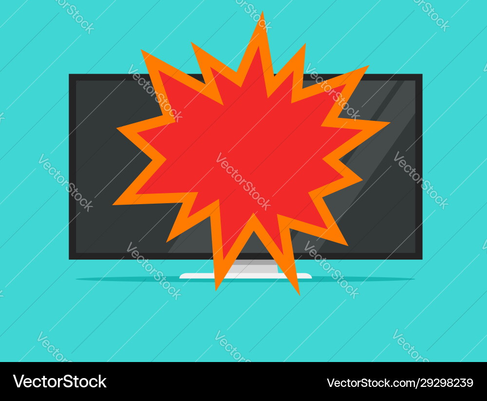 Broken led tv screen or crashed computer monitor Broken led tv screen or crashed computer monitor vector image