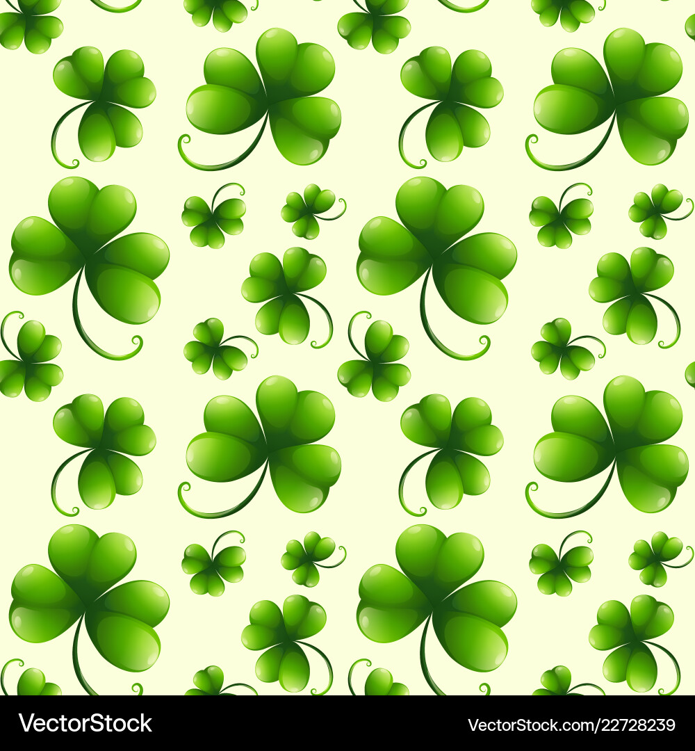 Clover leaf seamless background Royalty Free Vector Image