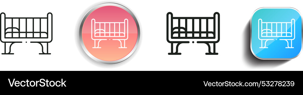 Cradle icon thin linear regular and button style Cradle icon thin linear regular and button style Vector Image