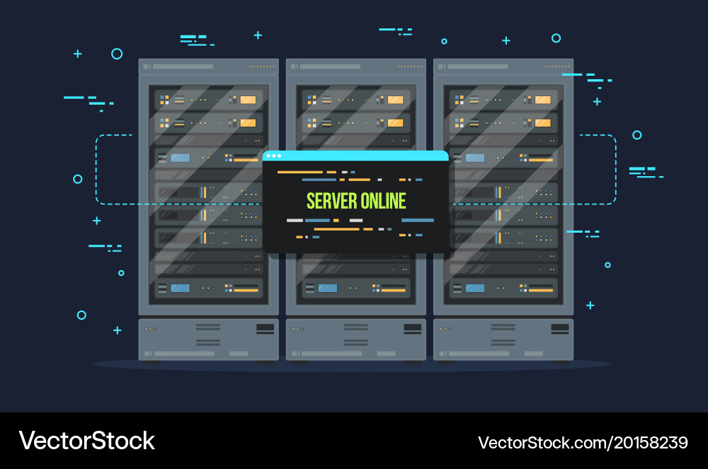 Data center and server room storage vector image