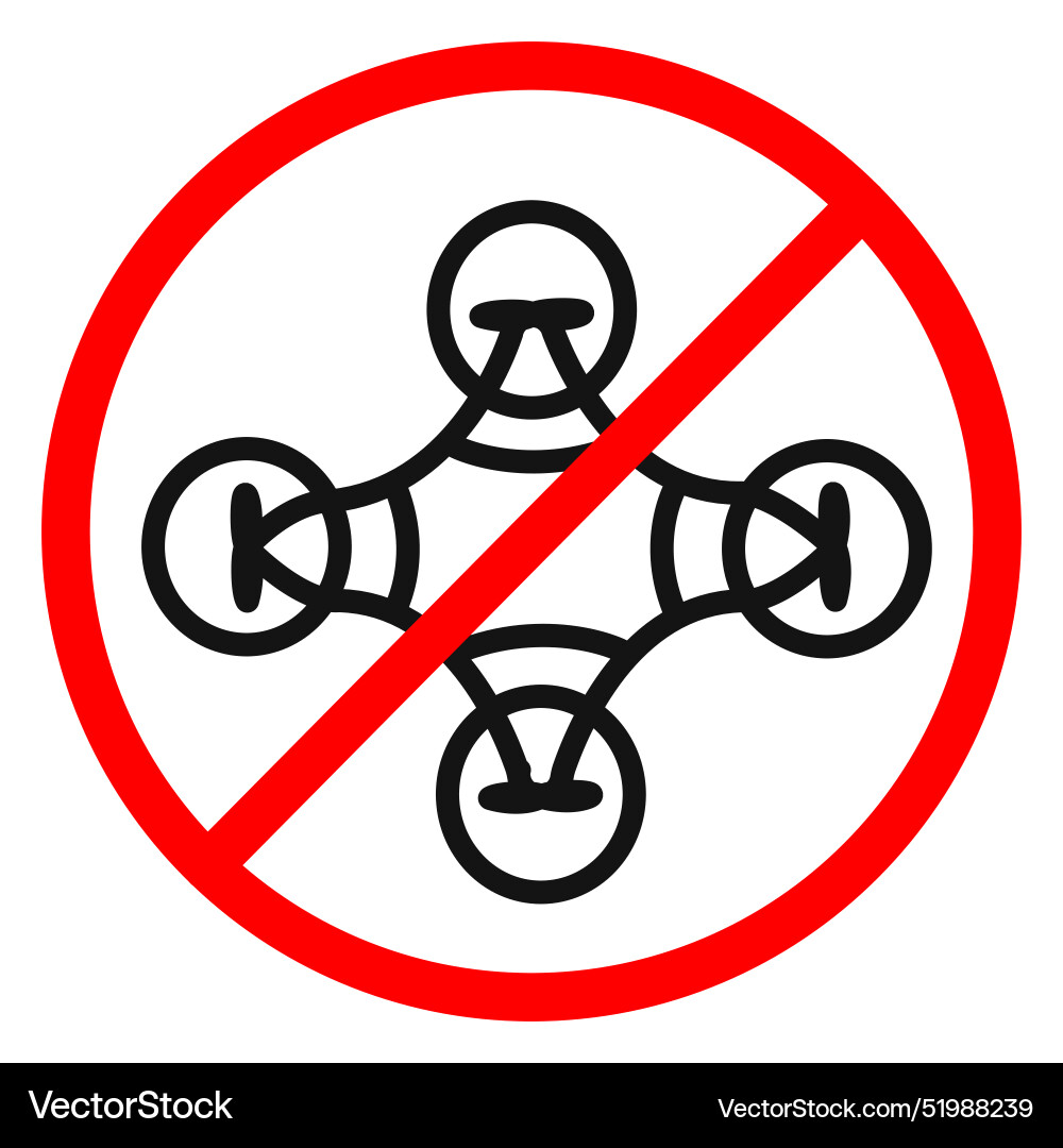 Forbidden copter icon mark in filled style Vector Image