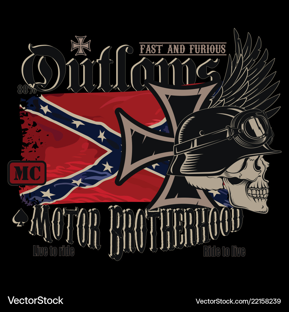 Iron Cross Skull Motorcycle Emblem Vector Image