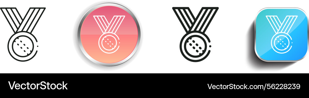 Medal icon thin linear regular and button style vector image