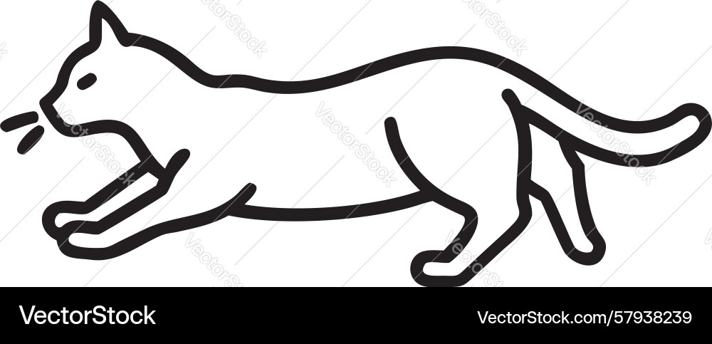 Running Cat Silhouette - Dynamic Motion Vector Image