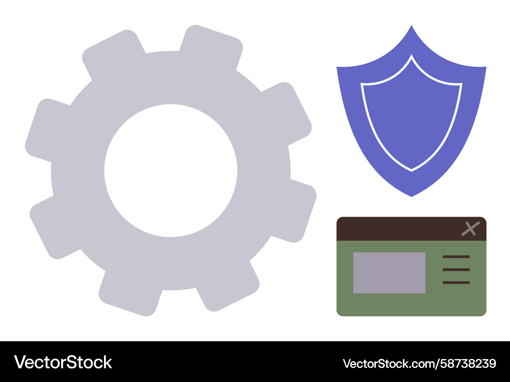 System Settings & Security Vector Image