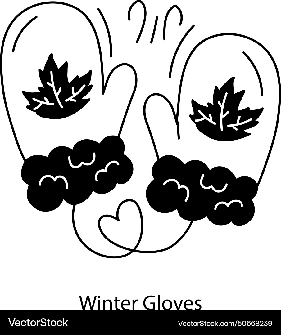 Winter gloves Royalty Free Vector Image - VectorStock