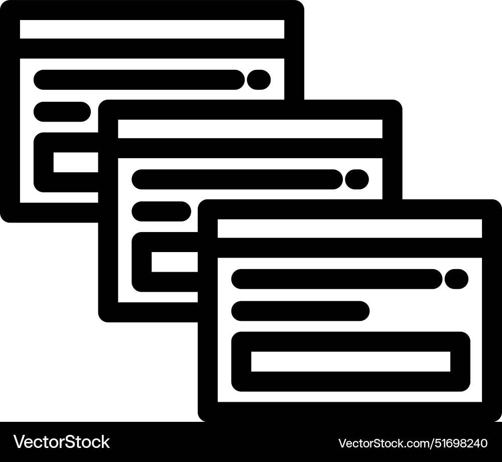 Browsers icon thin linear style design isolated Browsers icon thin linear style design isolated Vector Image