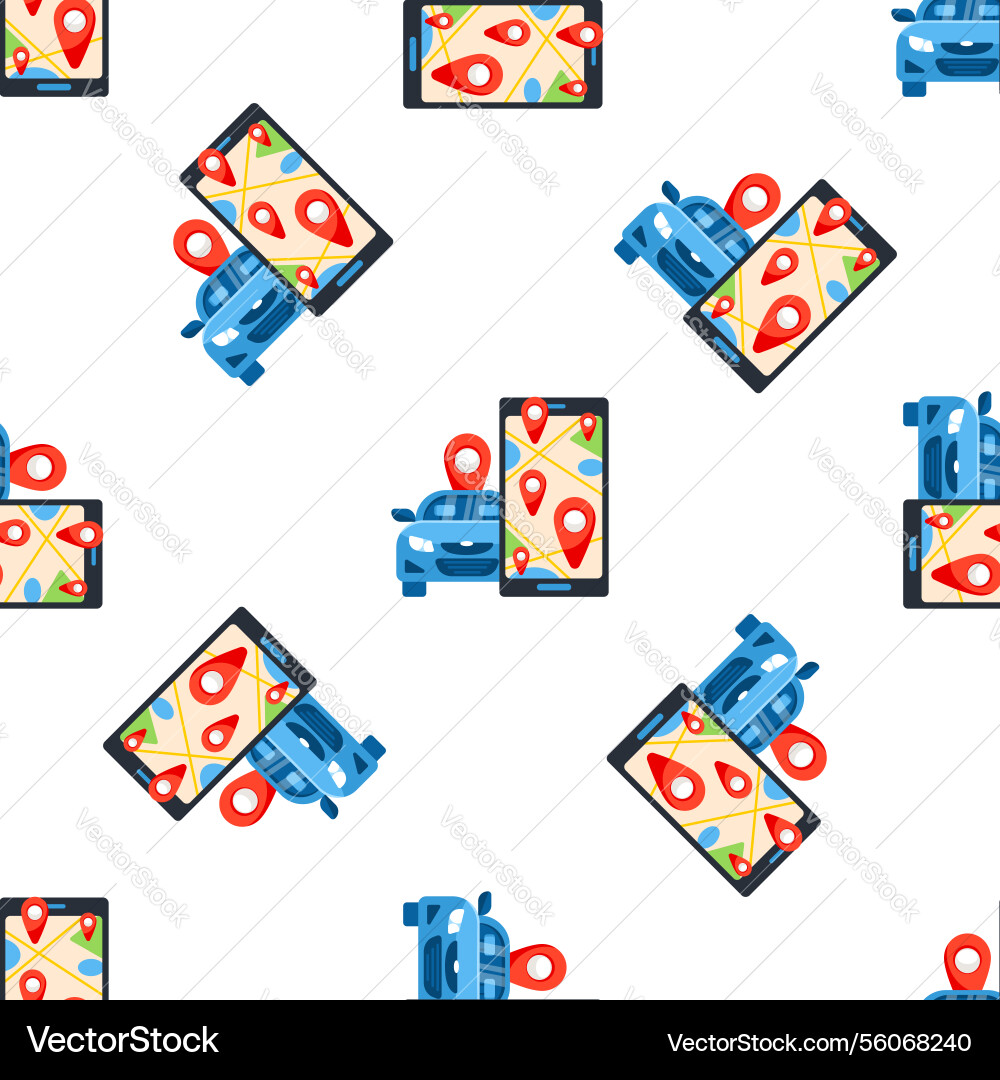 Car sharing service app showing map with multiple Car sharing service app showing map with multiple vector image