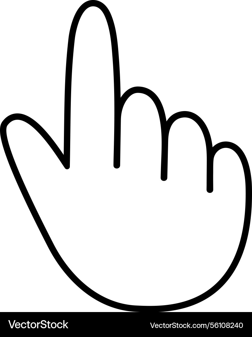 Index finger line icon hand cursor click eps10 Index finger line icon hand cursor click eps10 Vector Image