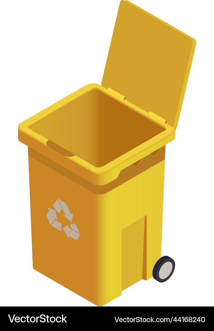 Isometric Open Garbage Bin vector image