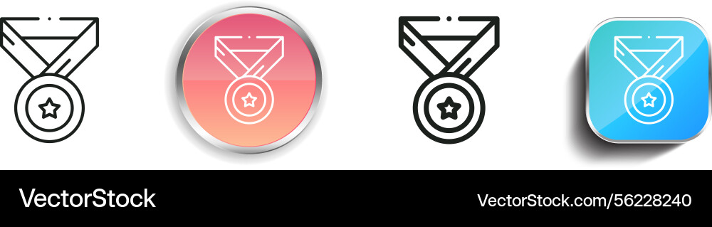 Medal icon thin linear regular and button style vector image