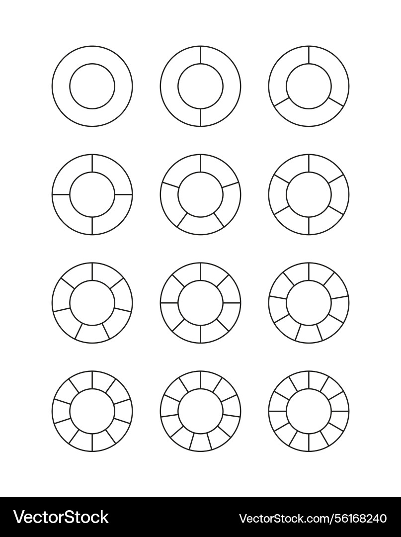 Outline round structure template with segments Outline round structure template with segments vector image