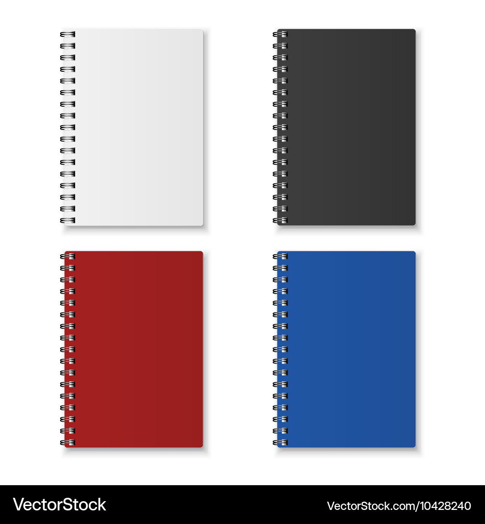 Realistic notebook set vector image