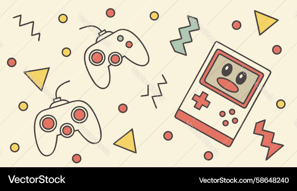 Retro Arcade Game Pattern Vector Image