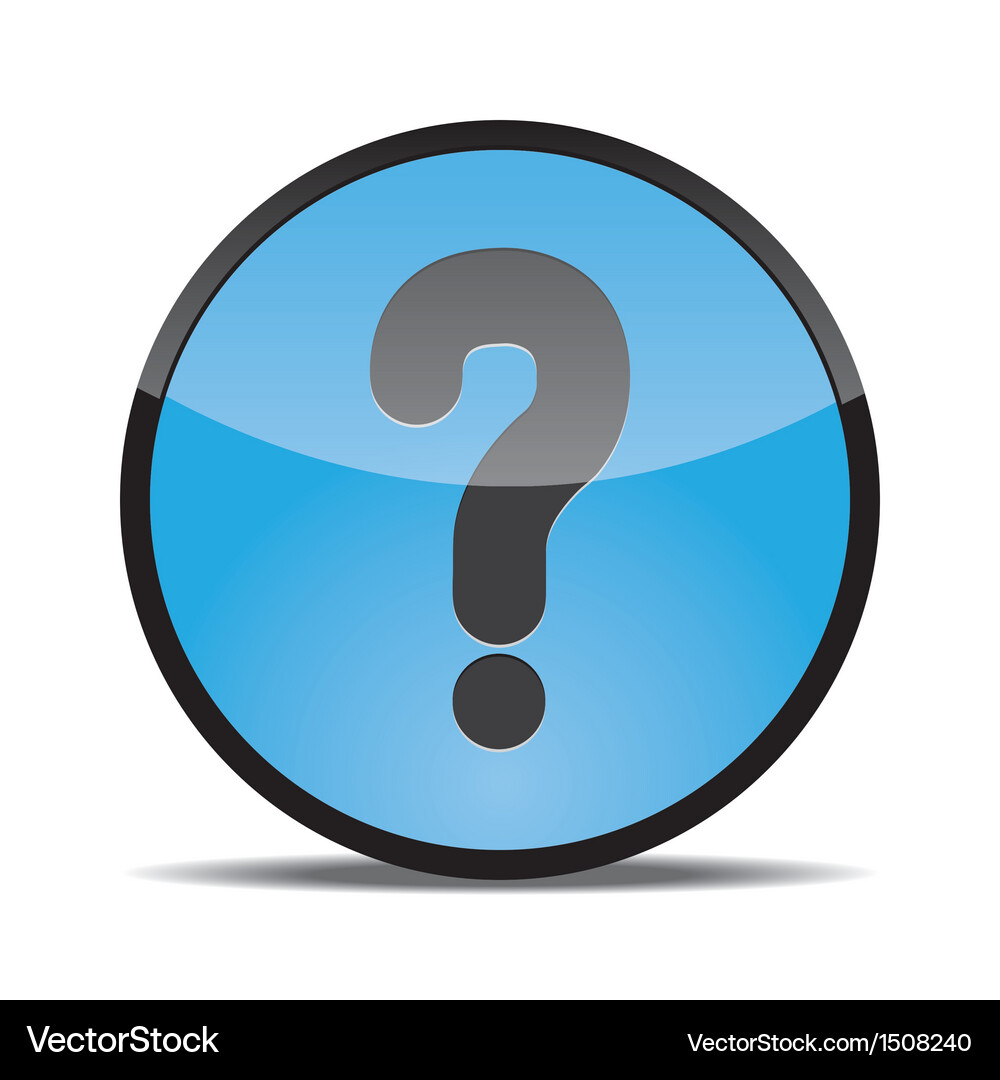 Round button with a picture of question mark Vector Image