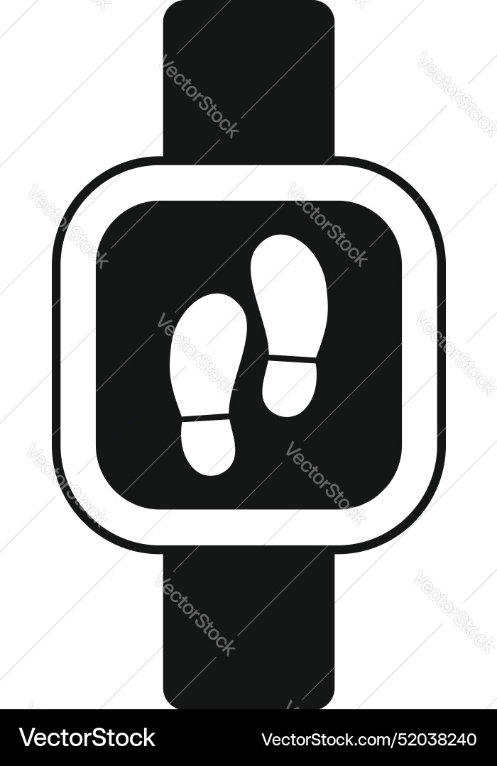 Smartwatch showing footprints icon in simple style Smartwatch showing footprints icon in simple style vector image