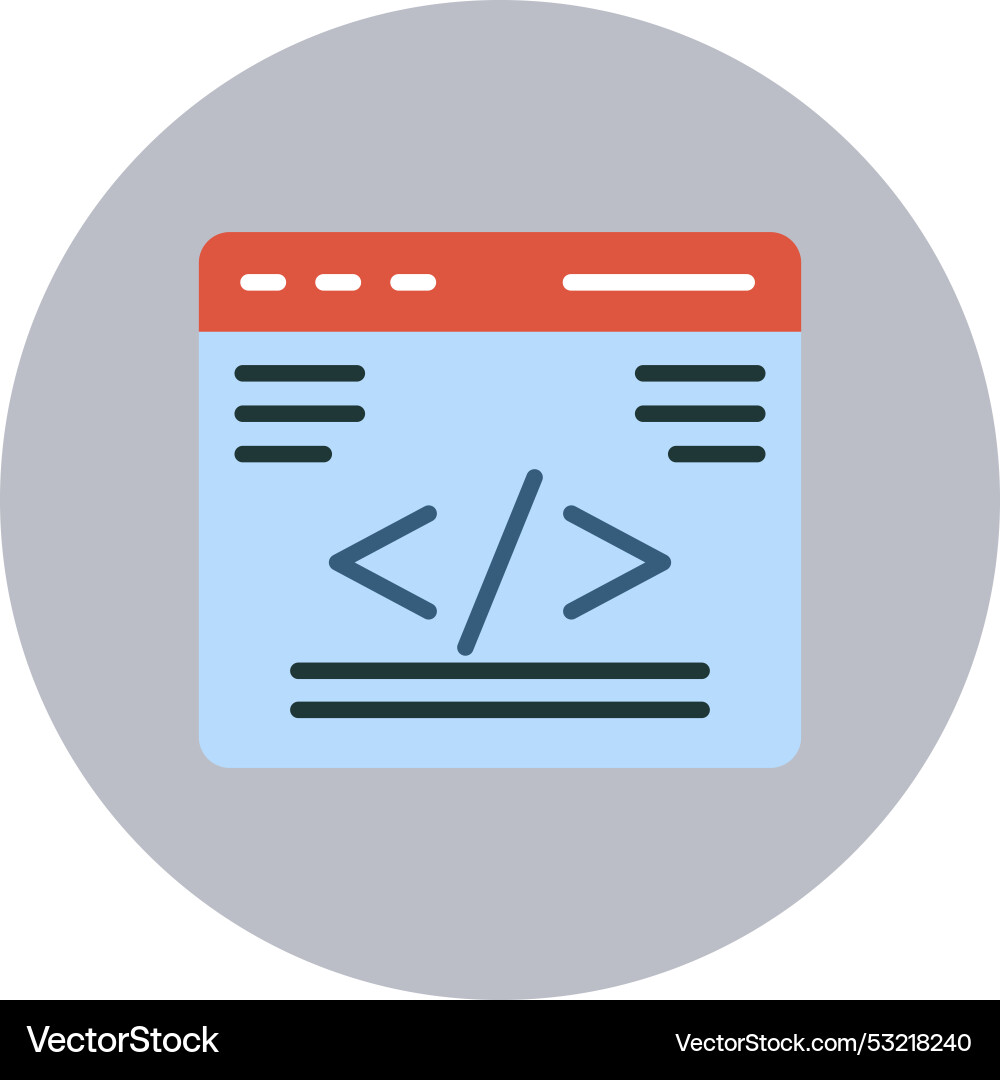 Web programming flat circle icon vector image