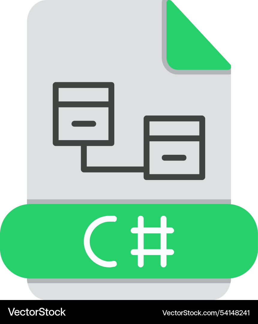 C sharp flat icon design Vector Image