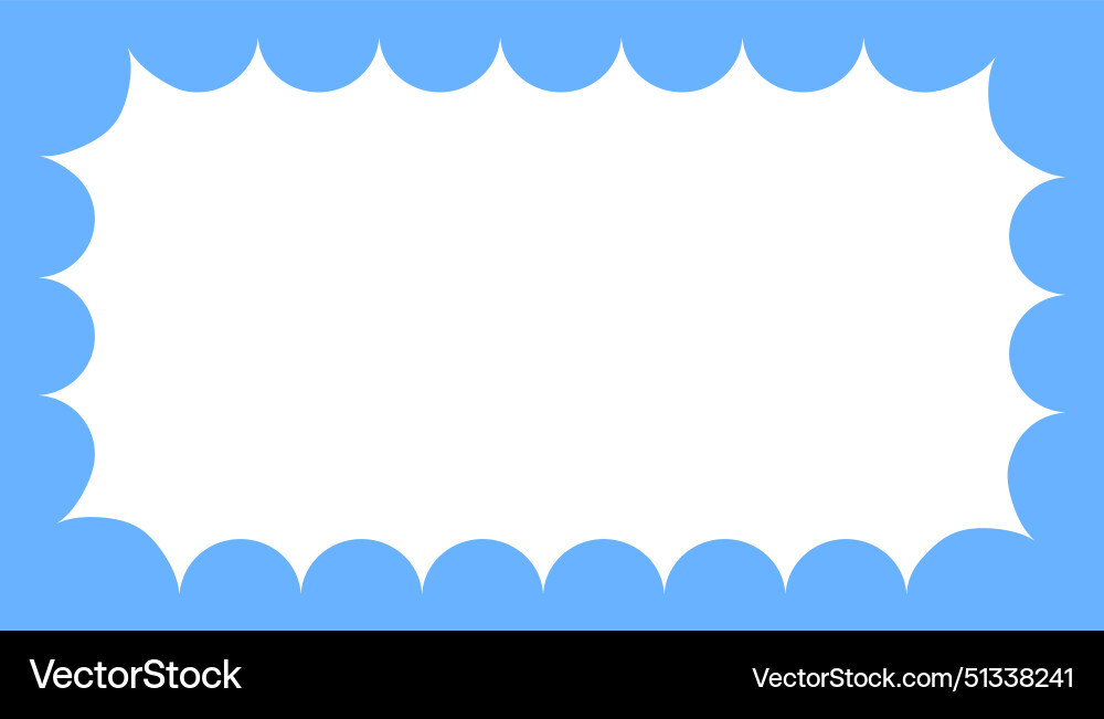 Cloudy wave curve edge frame wavy scalloped Cloudy wave curve edge frame wavy scalloped vector image