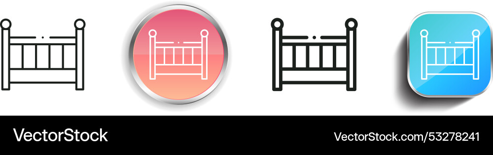 Cradle icon thin linear regular and button style vector image
