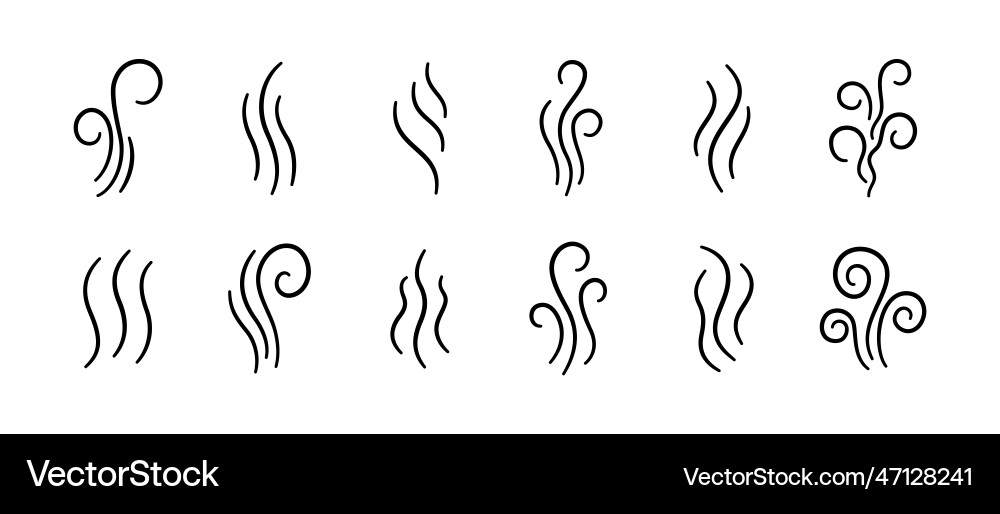 Doodle Rauchsymbole setzen Wasser Dampf Symbole Hand Doodle Rauchsymbole setzen Wasser Dampf Symbole Hand vektorbild