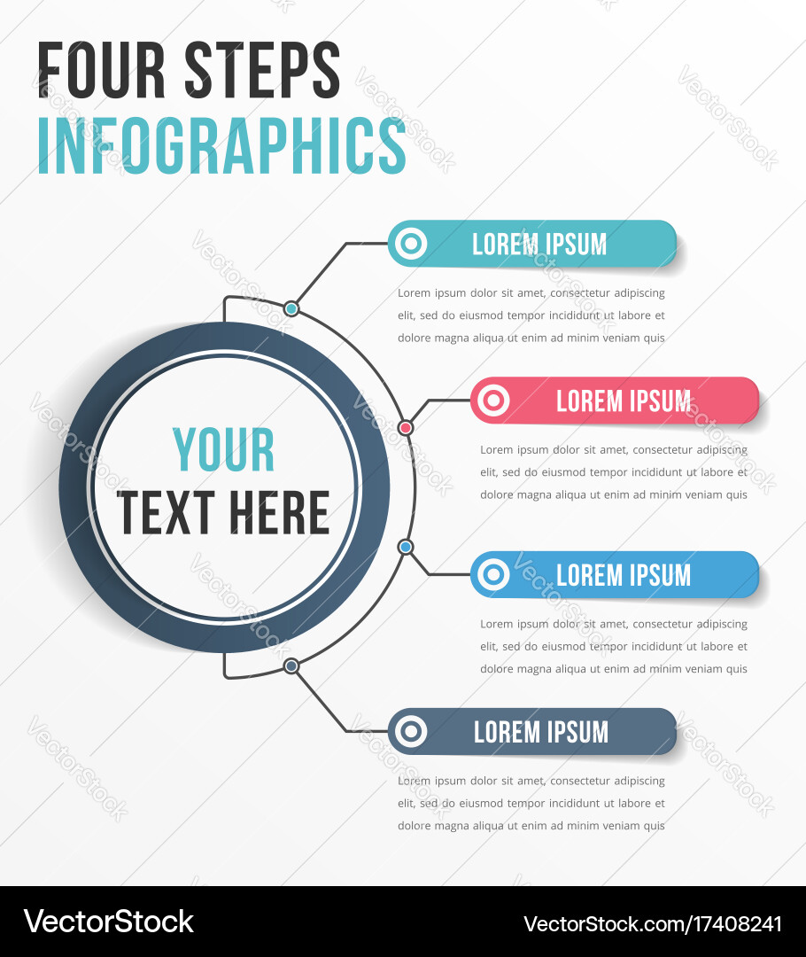 Four Steps Workflow Template vector image