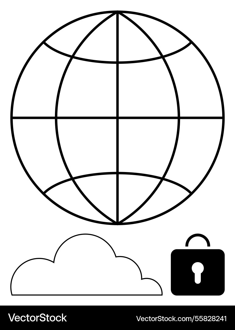 Global connectivity with cloud storage and secure Global connectivity with cloud storage and secure vector image