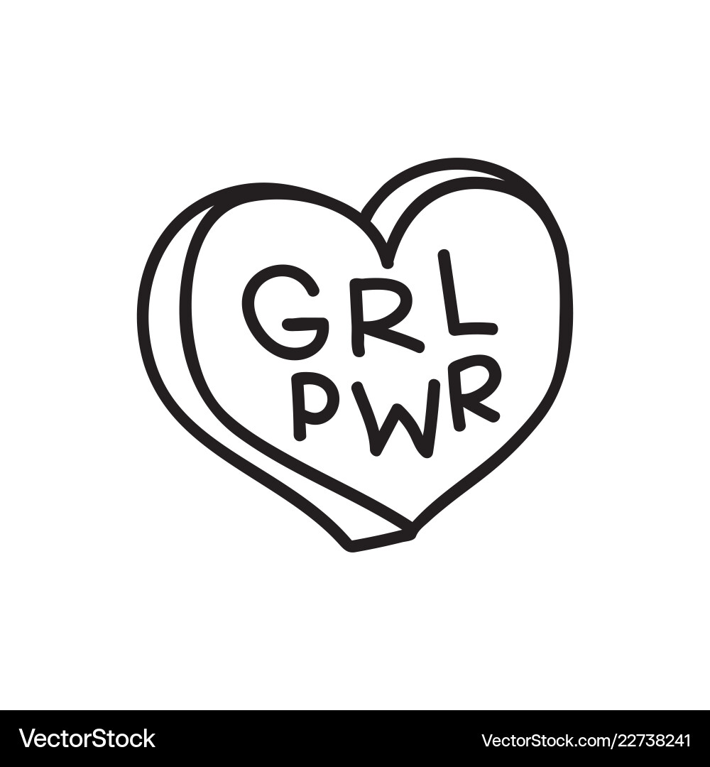Grl pwr kurzes Zitat Mädchen Macht niedliche Hand Zeichnung Grl pwr kurzes Zitat Mädchen Macht niedliche Hand Zeichnung vektorbild