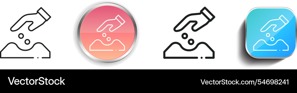 Growing seed icon thin linear regular and button vector image
