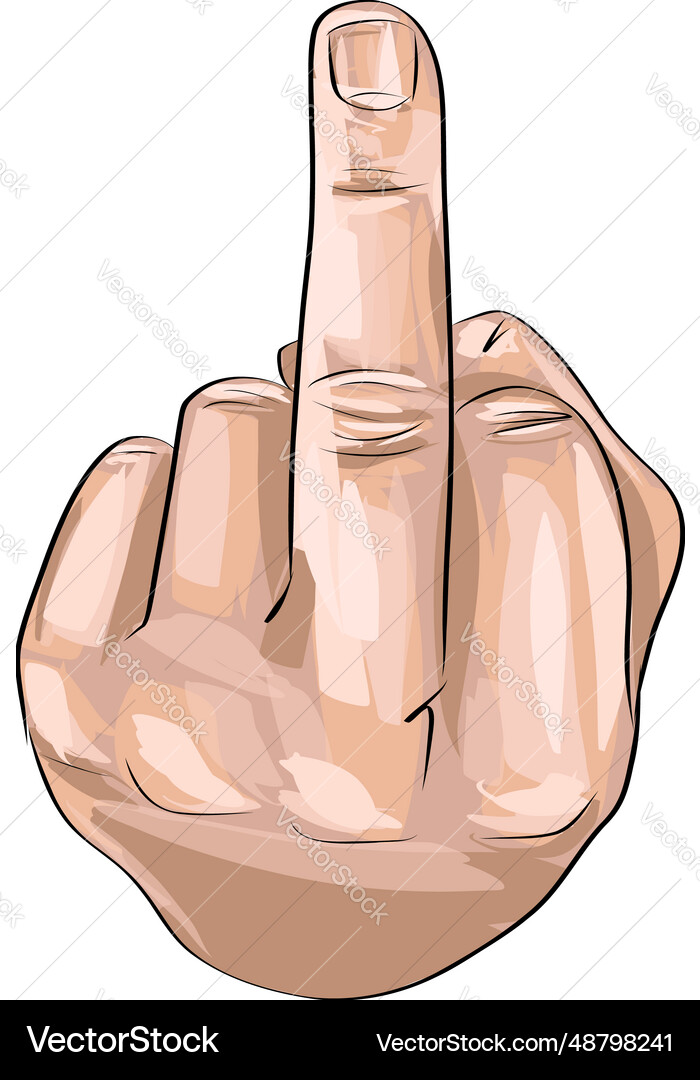 Middle Finger Gesture - Expressing Displeasure Royalty-Free Vector | VectorStock Middle Finger Gesture - Expressing Displeasure Royalty-Free Vector | VectorStock