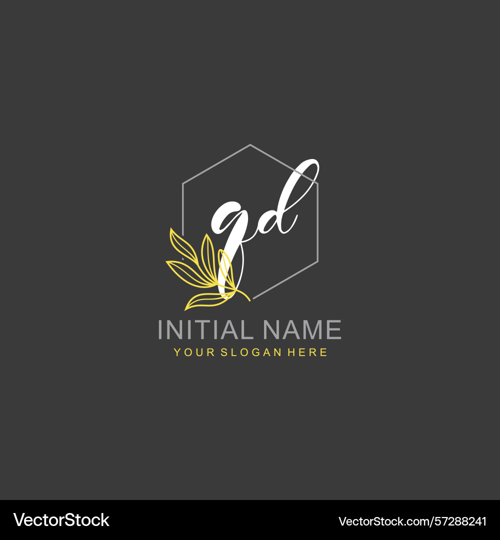 Qd initial logo templates with botanical elements Qd initial logo templates with botanical elements Vector Image