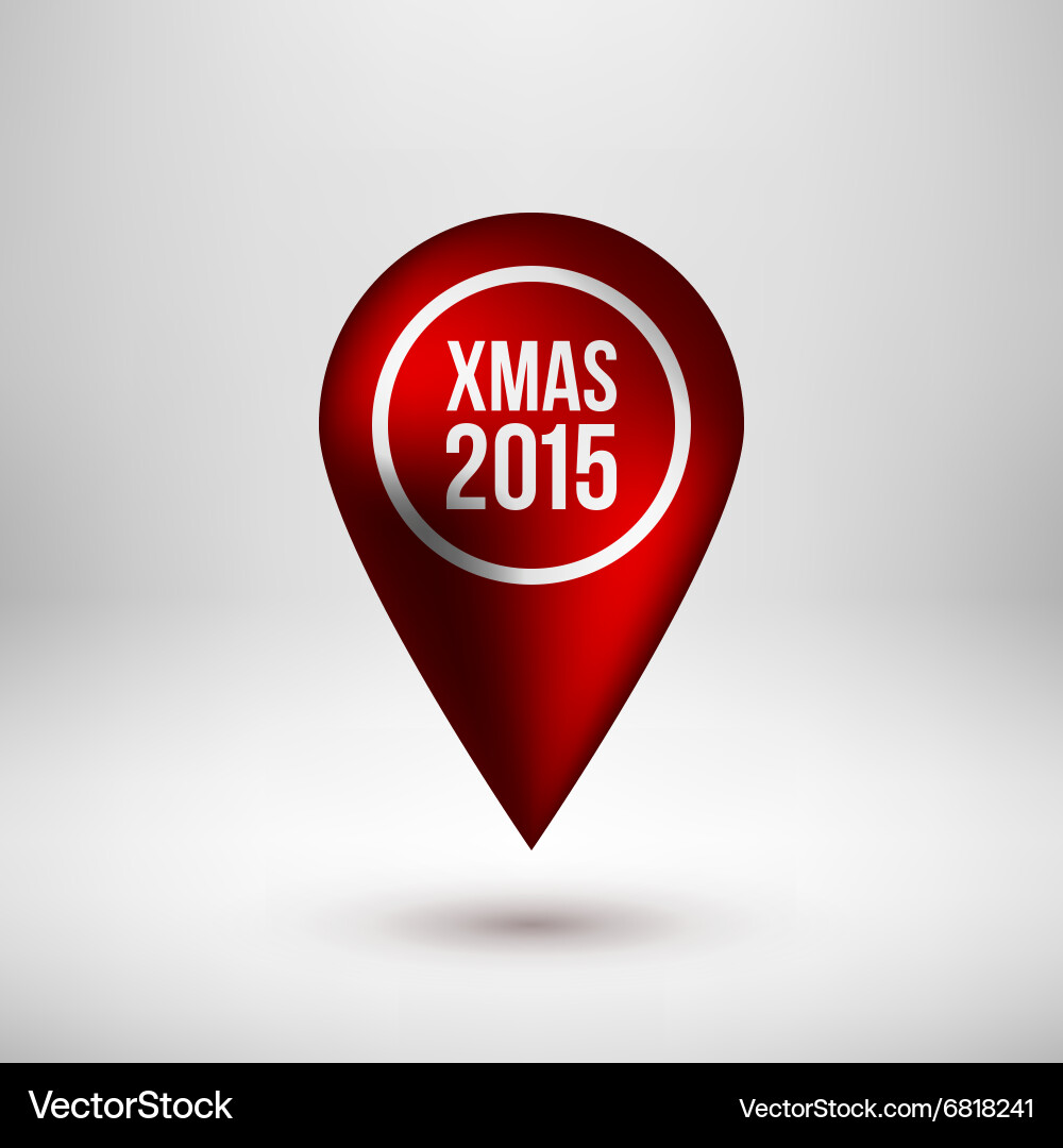 Red bubble map pointer badge vector image